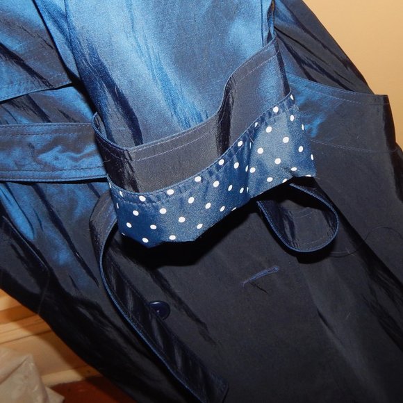 Ladies Forecaster of Boston Trench - Rain Coat - Jacket ~11/12 Petite~ Navy Blue - Picture 5 of 11